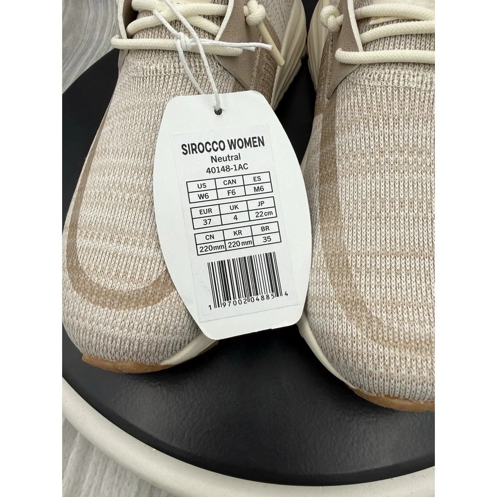 Hey Dude Sirocco Womens Size 6 Neutral Tan Cream Knit Casual Slip On Shoes NEW
